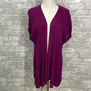 Maurices Violet Open Ribbed Cardigan